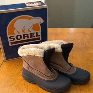 Sorel ANGEL Zip Brown and Black Winter Boots